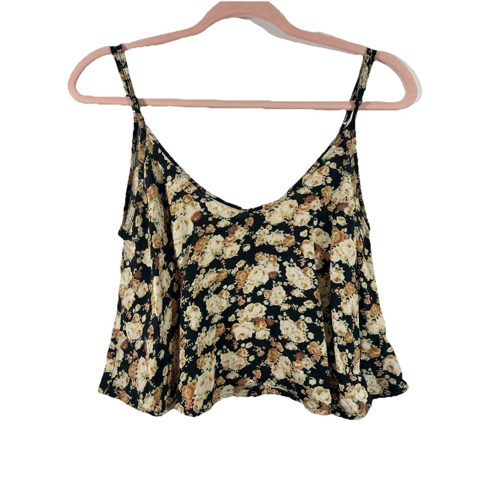 LA Hearts Oversized Cropped Tank Top S Rayon Vintage Floral Dainty Cottage Fairy